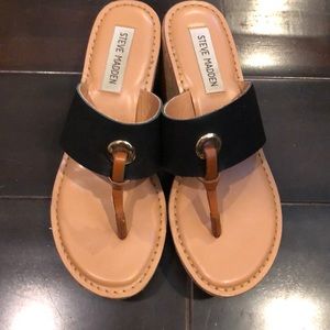 Steve Madden cork wedge sandals like new!